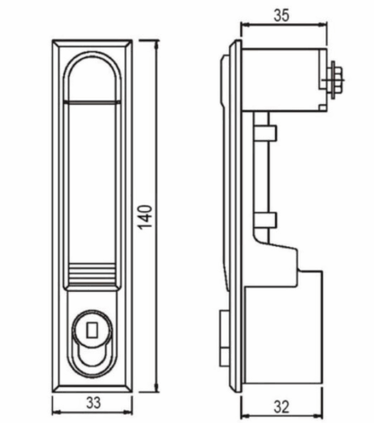 Cabinet Panel Lock Square Zinc Alloy Distribution Industrial Equipment Outdoor Cabinet Push to Pop Swing Handle Lock Latch MS818 - Image 2