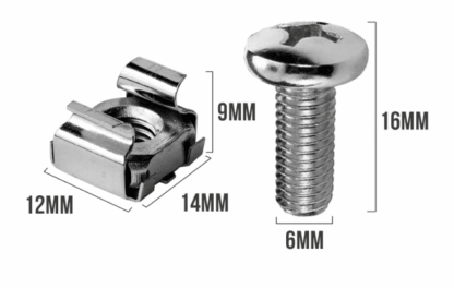M6 Cage Nuts, Bolts and Washers Kit – For Rack Mount Equipment installation on Network cabinets - Image 2