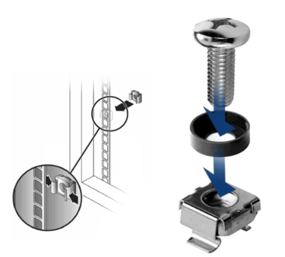 M6 Cage Nuts, Bolts and Washers Kit – For Rack Mount Equipment installation on Network cabinets