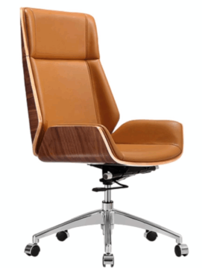 Alto Wood Veneered Leather Executive Office Chair - Image 3
