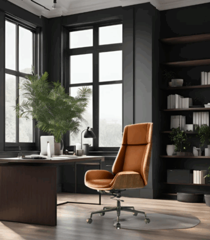 Alto Wood Veneered Leather Executive Office Chair - Image 4