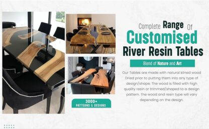 RESINHOMEFURNITURE Elegant Black Epoxy Resin Dining Table Countertop Table Living Room Table Bar Counter Table Kitchen Table Conference Table Meeting Table Home Décor - Image 2