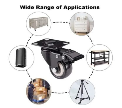 Heavy Duty Casters for Server Racks/Cabinets- 4 pack, 2-inch (2 w/brakes, 2 without) - Image 9