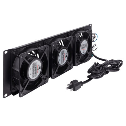 3U Rack Mount Network Cabinet Cooling System (3) 220-240 V (120mm) Fans - Image 4