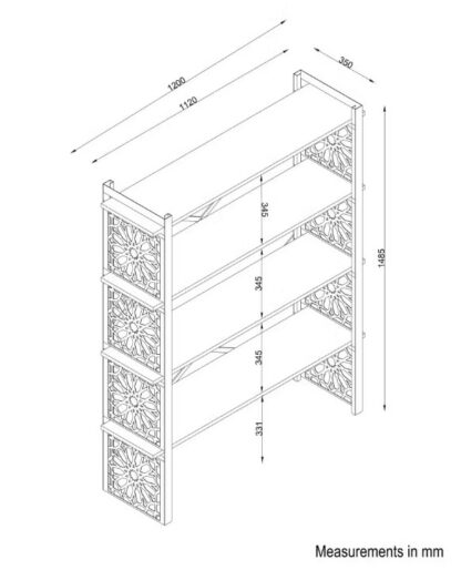 Modern Wooden & Laser-Cut Steel Bookshelf - Image 4