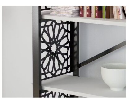 Modern Wooden & Laser-Cut Steel Bookshelf - Image 3