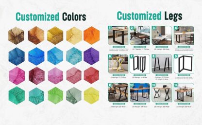 RESINHOMEFURNITURE Elegant Black Epoxy Resin Dining Table Countertop Table Living Room Table Bar Counter Table Kitchen Table Conference Table Meeting Table Home Décor - Image 4