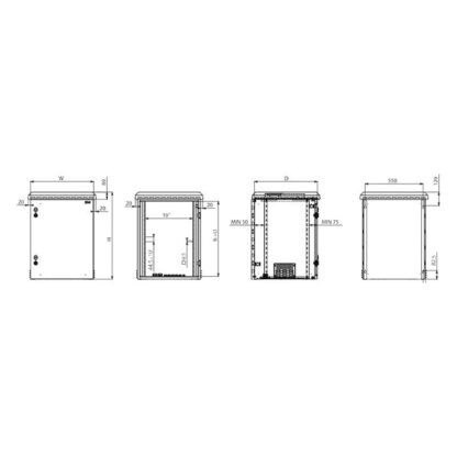 3Bsteel-12U Outdoor Wall Mount cabinet - Image 5