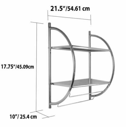 Silver Wall mount Towel Rack SS-201 - Image 3