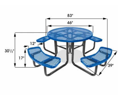 Metal Picnic Table - 46" Round - Image 3