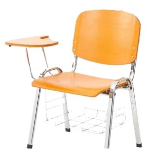 school chair with writing pad