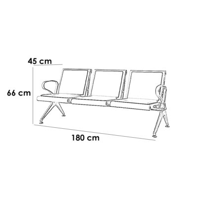 Metal Sofa 3-Seater - Image 3