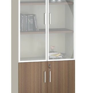 Bookcase, Display Unit - Hazelnut & Beige.