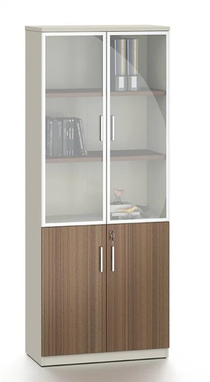 Bookcase, Display Unit - Hazelnut & Beige.