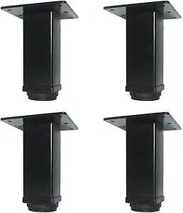 Adjustable Metal Furniture Legs, Square Office Table Desk Leg, Table Leg, Set of 4