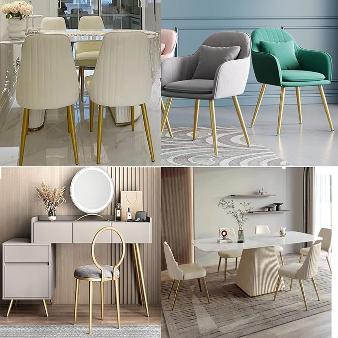 14 Inch Furniture Legs Gold Round Tapered Metal Table Leg, Slant Cabinet Furniture Feet Hardware for Coffee Table, 4 Pack - Image 2