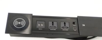 Sliding Desktop Socket with USB-C Wireless Charger