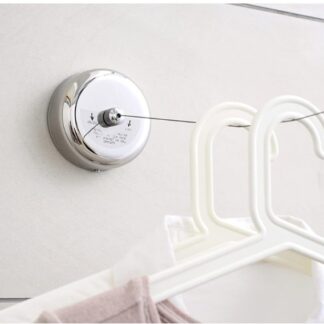 Retractable Clothesline with 8-Foot Adjustable Nylon Line, Stainless Steel Finish