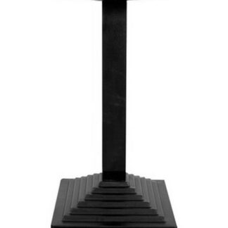 Square Table Base Ribbed In Black