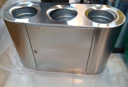 Indoor stainless steel sorting trash can - Image 2
