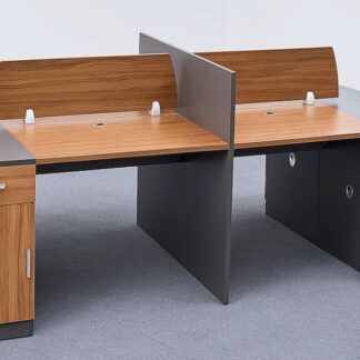 workstation with fixed drawers