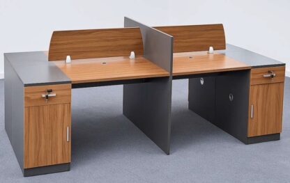workstation with fixed drawers