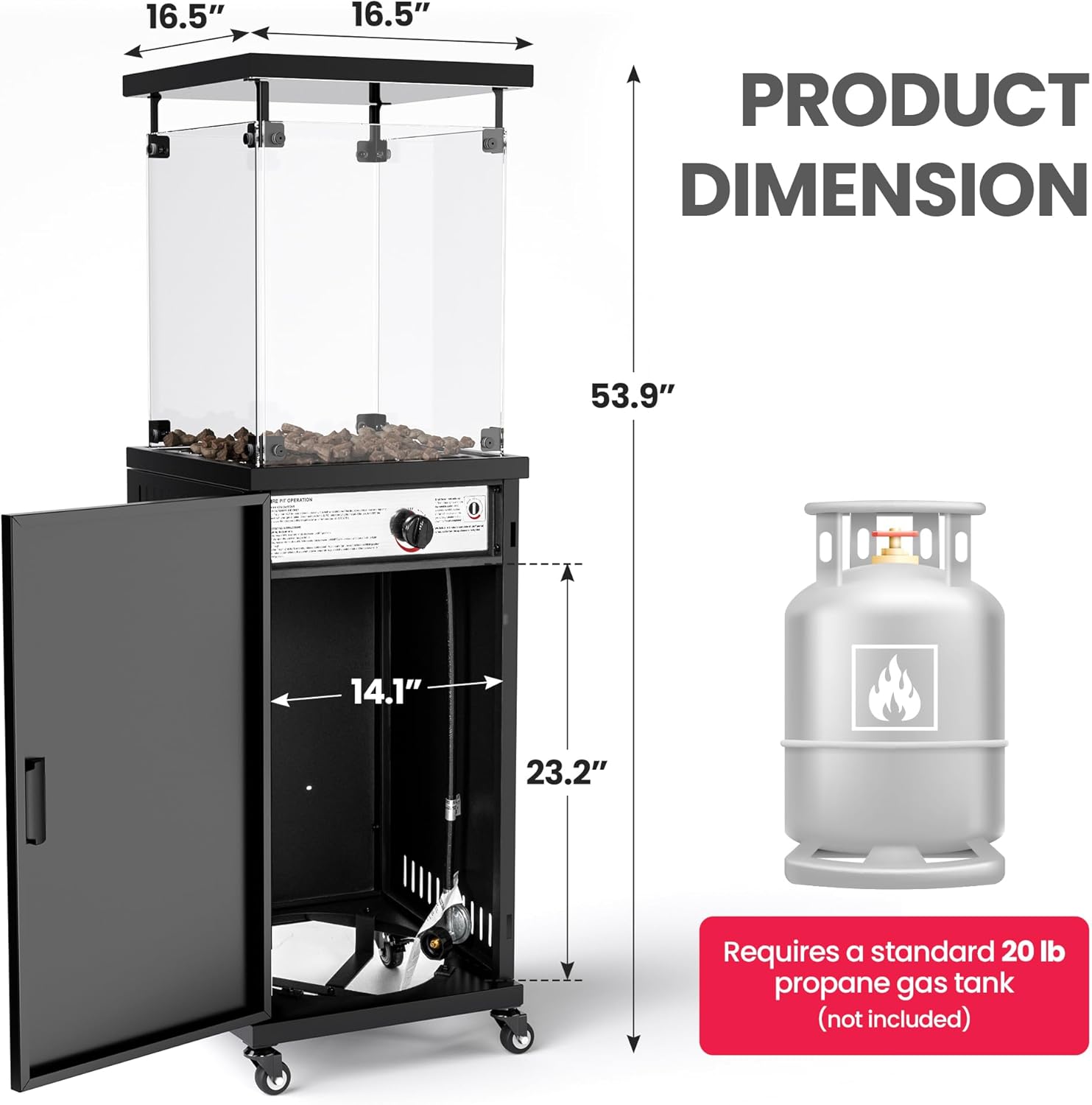 Outdoor Patio Gas Heater Black - Image 7