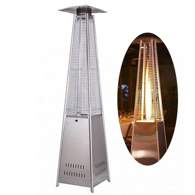 Pyramid Style Gas Patio Heater in Stainless Steel