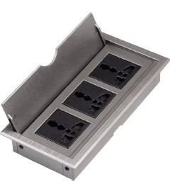 Hidden power outlet for table