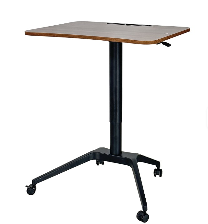 Mobile Table Height Adjustable Rolling Lectern Laptop Workstation with Pneumatic Lift Desk - Image 5
