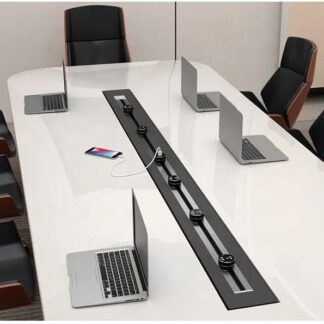Track socket for meeting tables