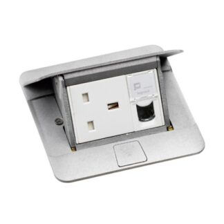 floor box-Pop up 3 modules to be equipped - matt aluminium finish