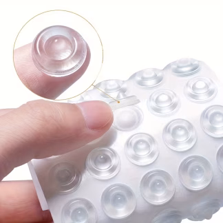 3bsteel-Sound Dampening Cabinet Door Bumpers - Clear Soft Close Self Adhesive Rubber Pads - Transparent Rubber Feet for Drawers, Cupboards