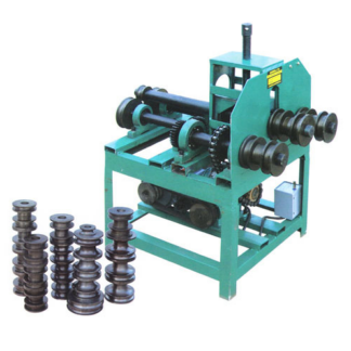 3bsteel-Used like-new Pipe Rolling Machine with 3-phase Italian motor, complete unused rollers Ø12–75mm, forward/reverse operation
